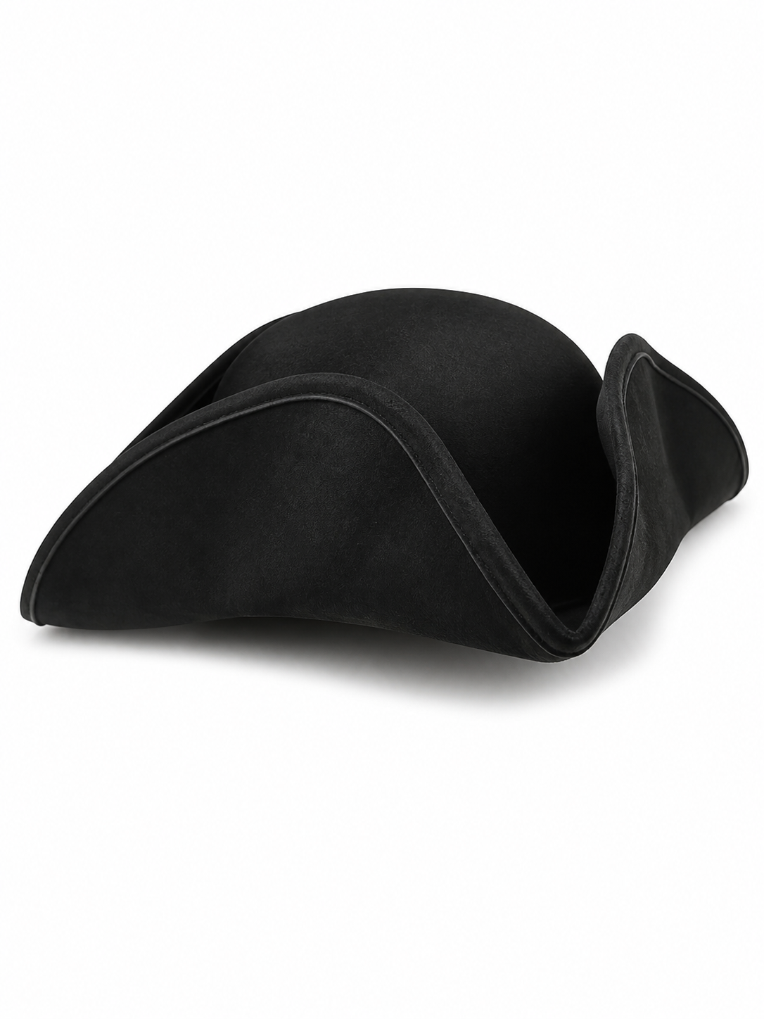 1pc Black Pirate Hat, Women's Three-Cornered Tricorn Costume Cap with Wide Curved Brim and Structured Crown for Cosplay, Halloween Parties and Themed Events