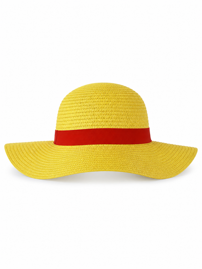 Carnival hat with a red ribbon and cord