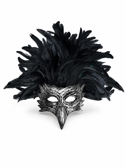 Carnival Eagle Mask with Black Feathers