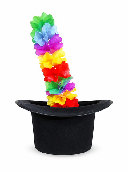 Carnival Top Hat with Multicolored Flowers