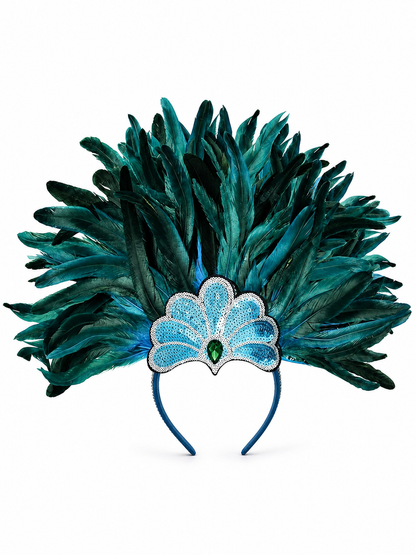 Carnival Feather and Sequin Headpiece