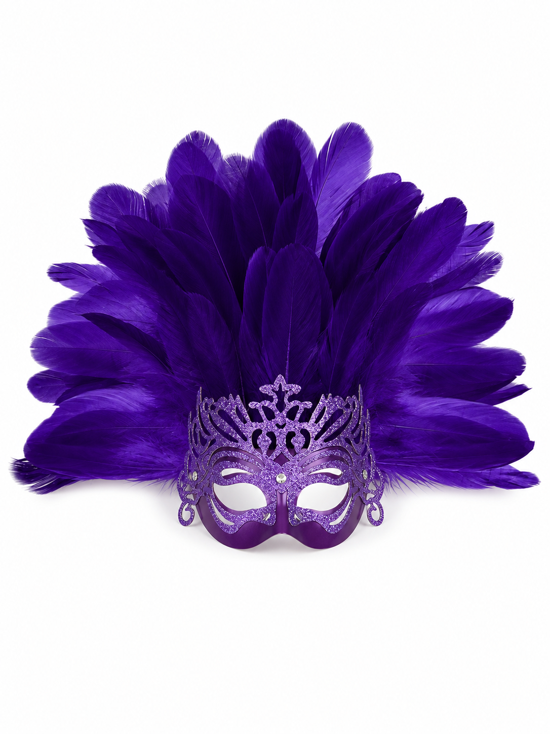 Carnival Headpiece with Feathers and Mask