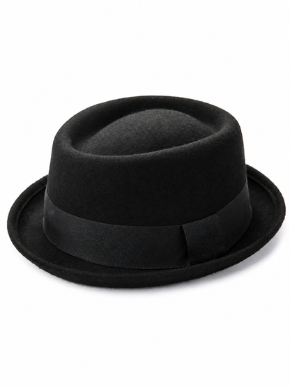 Black Carnival Fedora Hat with Ribbon