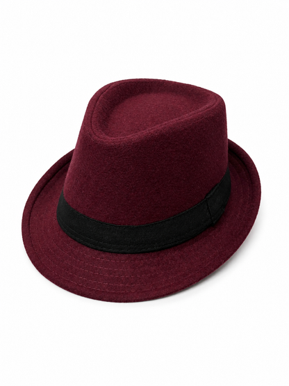 Carnival Fedora Hat with Ribbon and Wide Brim