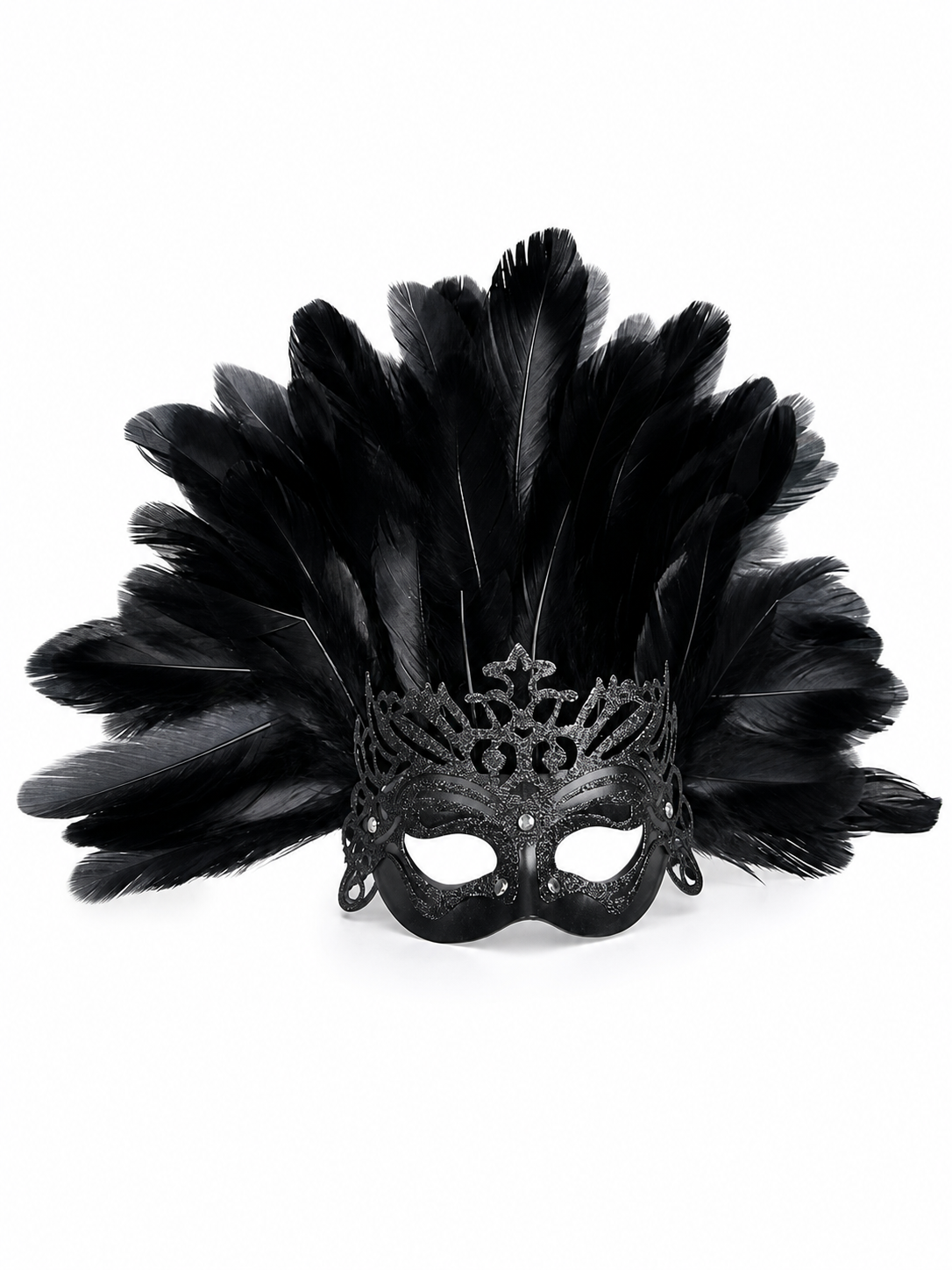 Carnival Feather Headpiece with Mask
