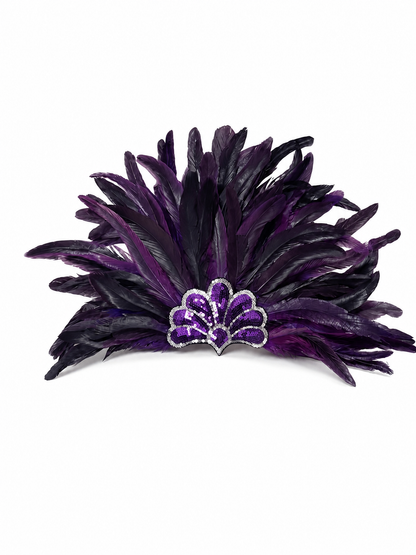 Carnival headpiece with feathers and sequins