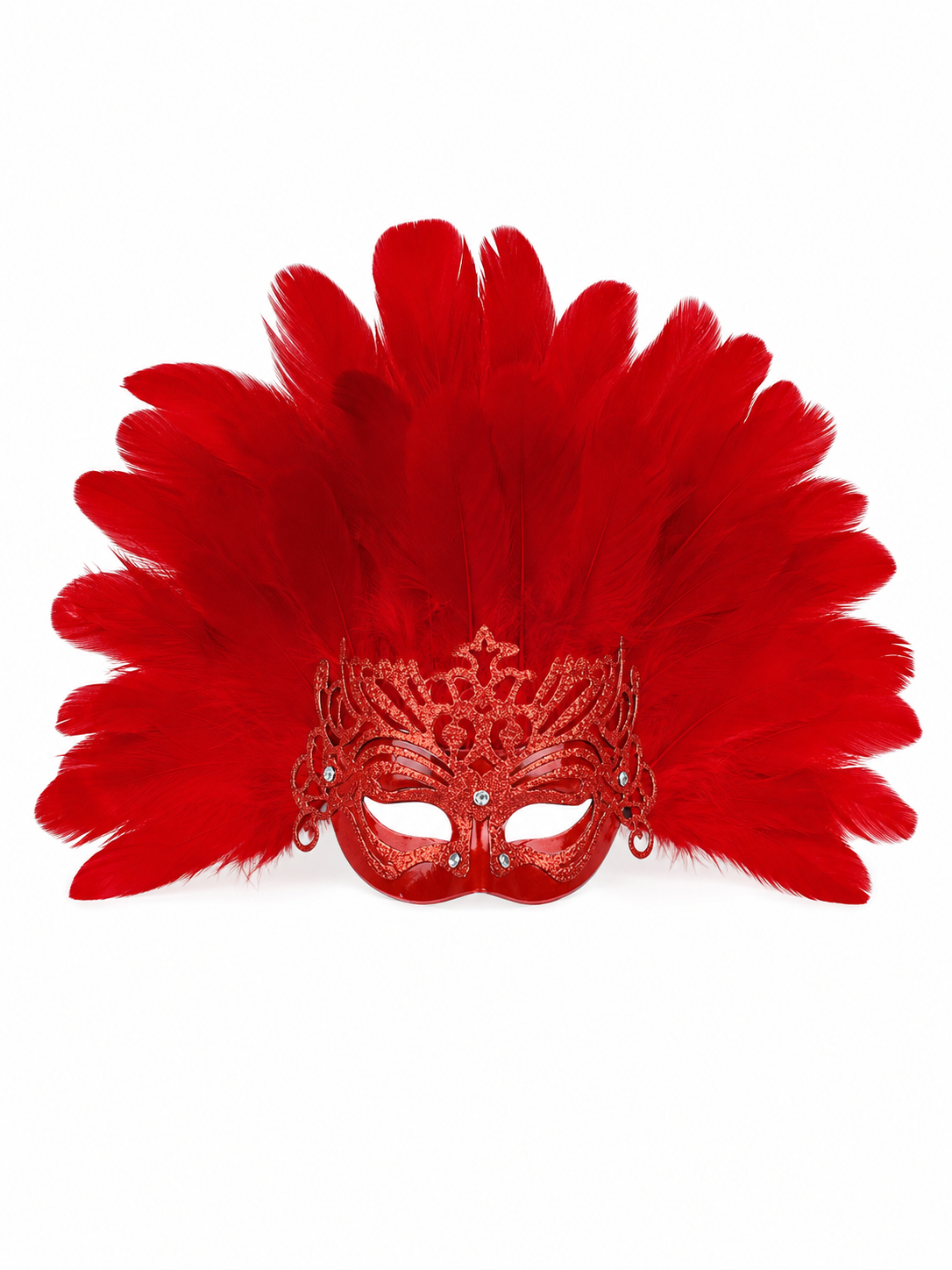Carnival Feather Headpiece with Mask