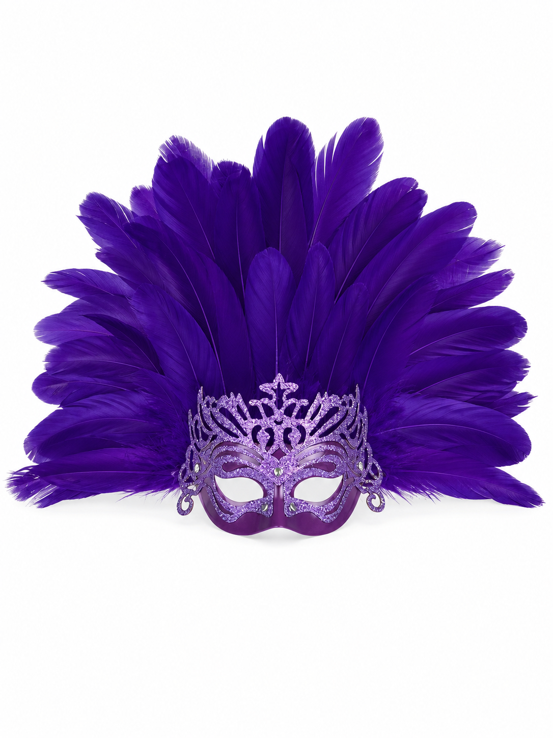 Carnival Headpiece with Feathers and Mask