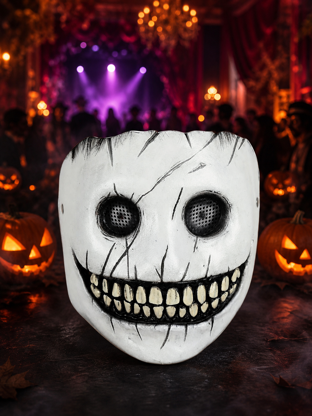 1pc Halloween Grinning Full-Face Foam Mask with Wide Toothy Smile for Cosplay Party