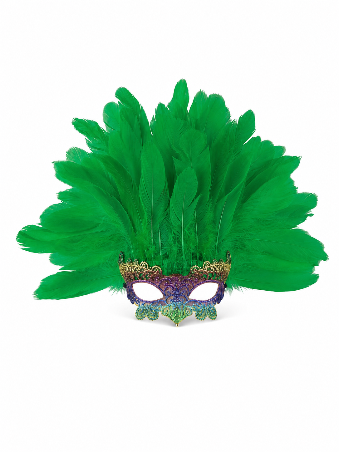 Carnival feather headdress with mask