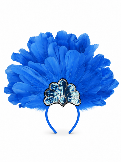 Carnival Headpiece with Blue Feathers