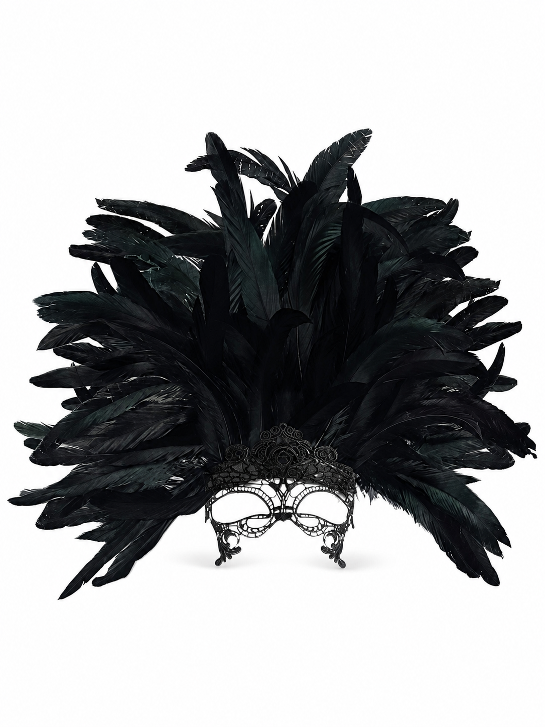 Carnival Feather Headpiece with Mask