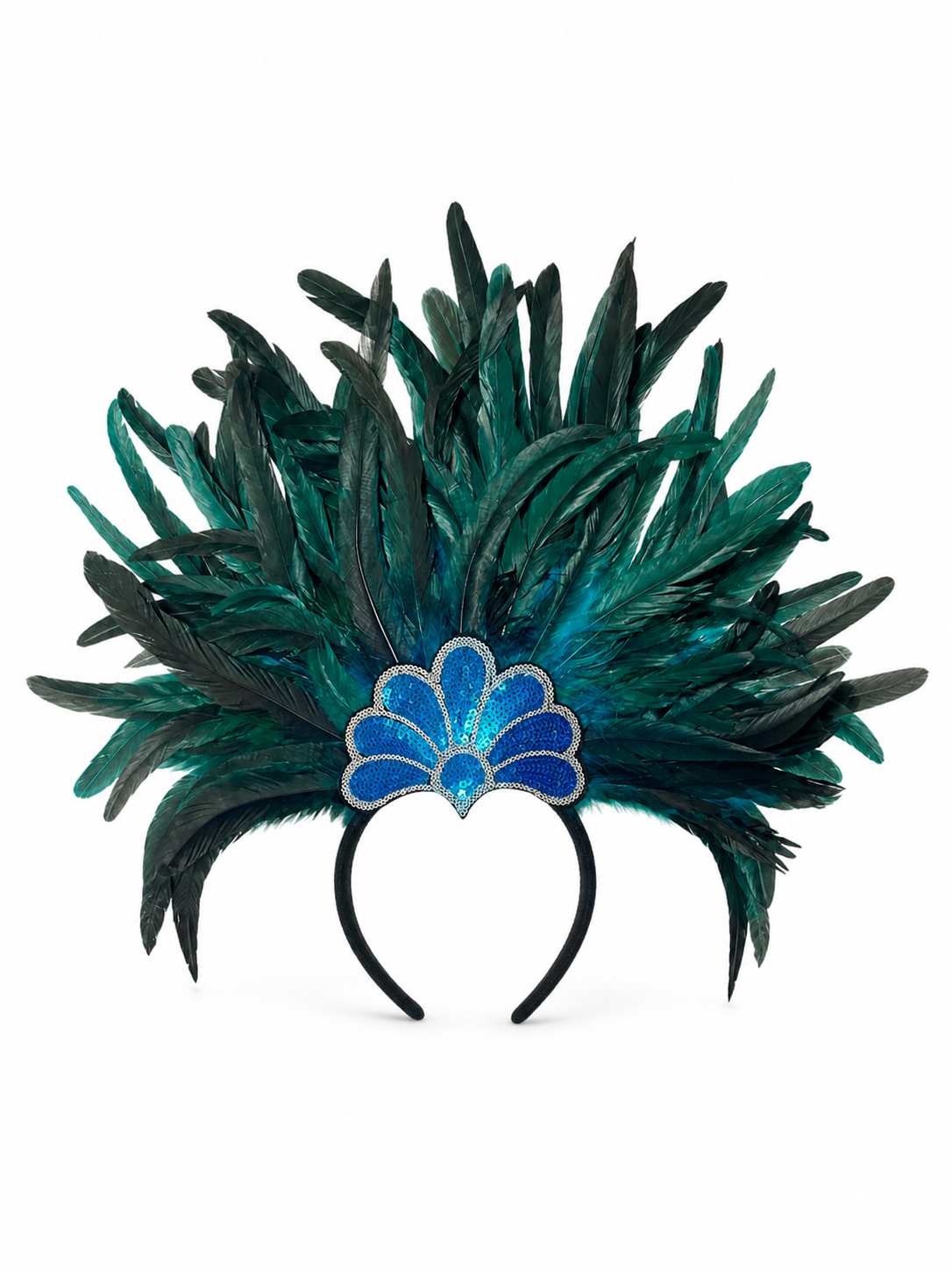 Carnival Headpiece with Blue Feathers