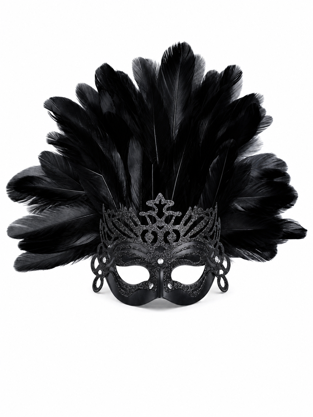 Carnival Feather Headpiece with Mask