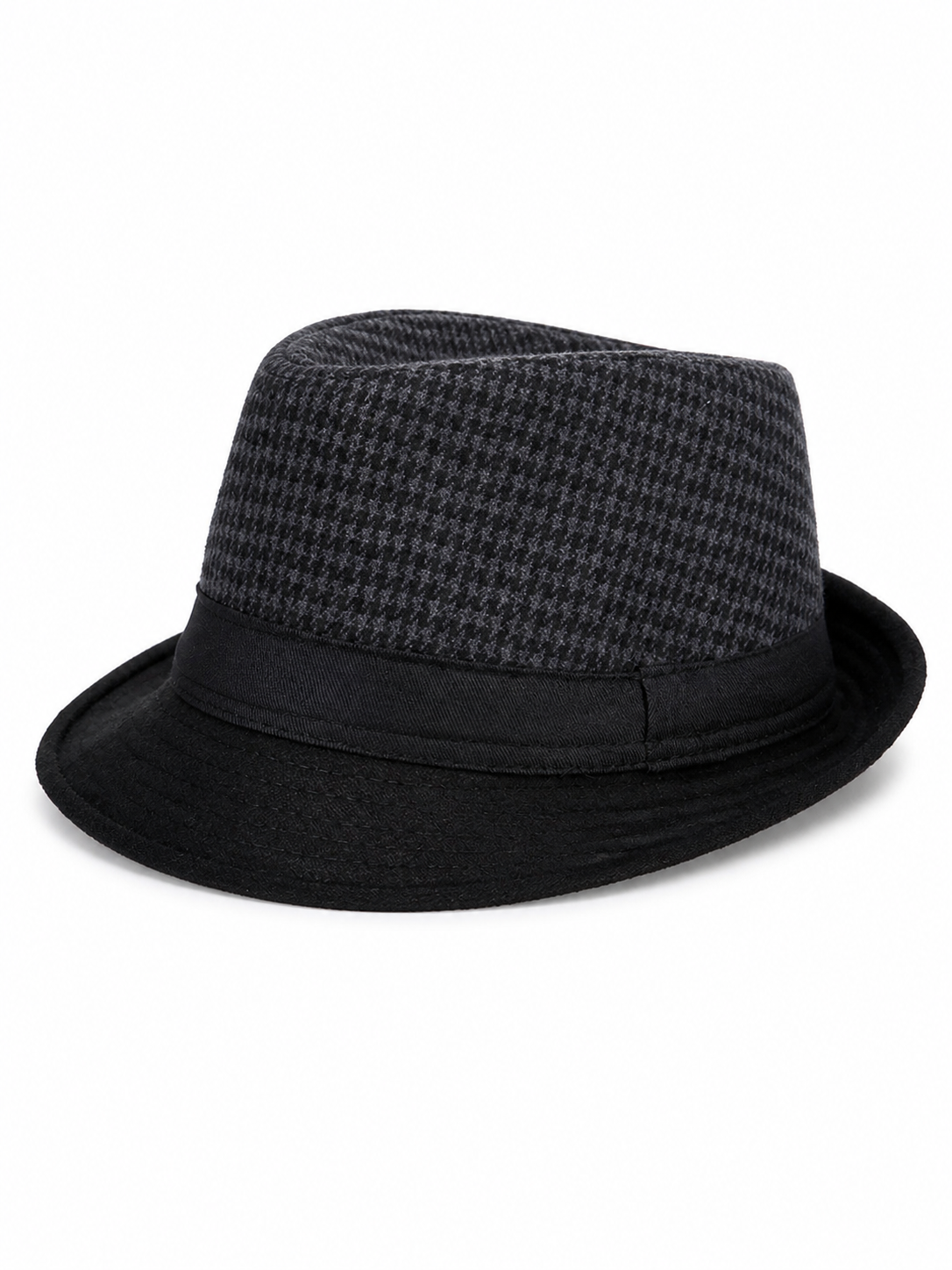 Men's Carnival Fedora Hat with Plaid Crown