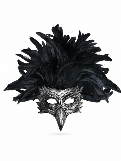 Carnival Eagle Mask with Black Feathers