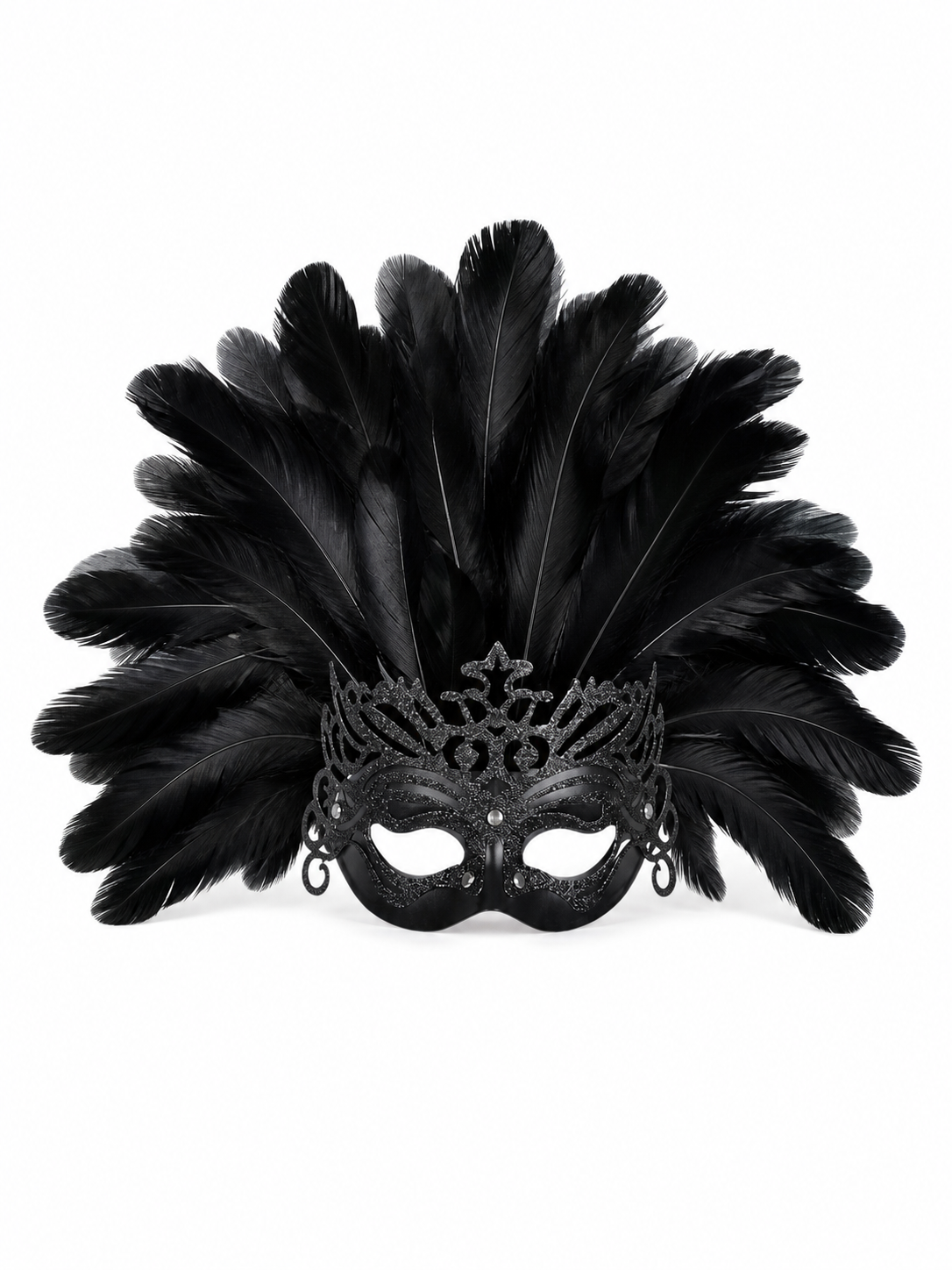 Carnival Feather Headpiece with Mask