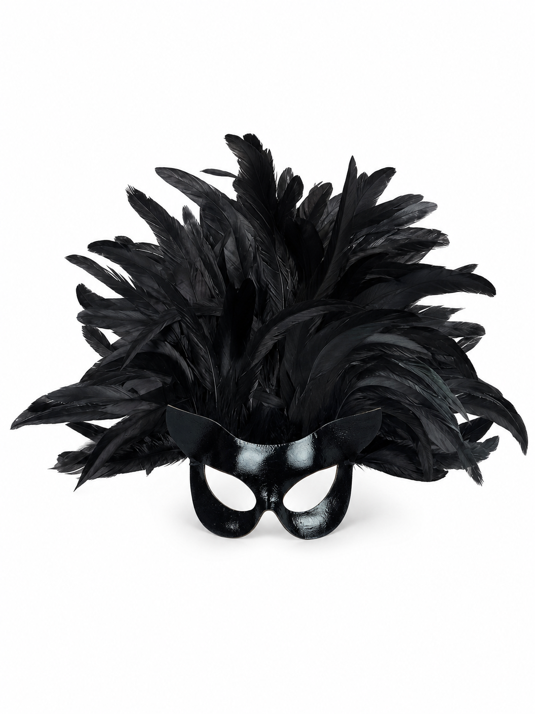 Black Feather Mask for Carnival and Halloween