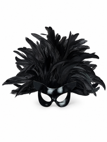 Black Feather Mask for Carnival and Halloween