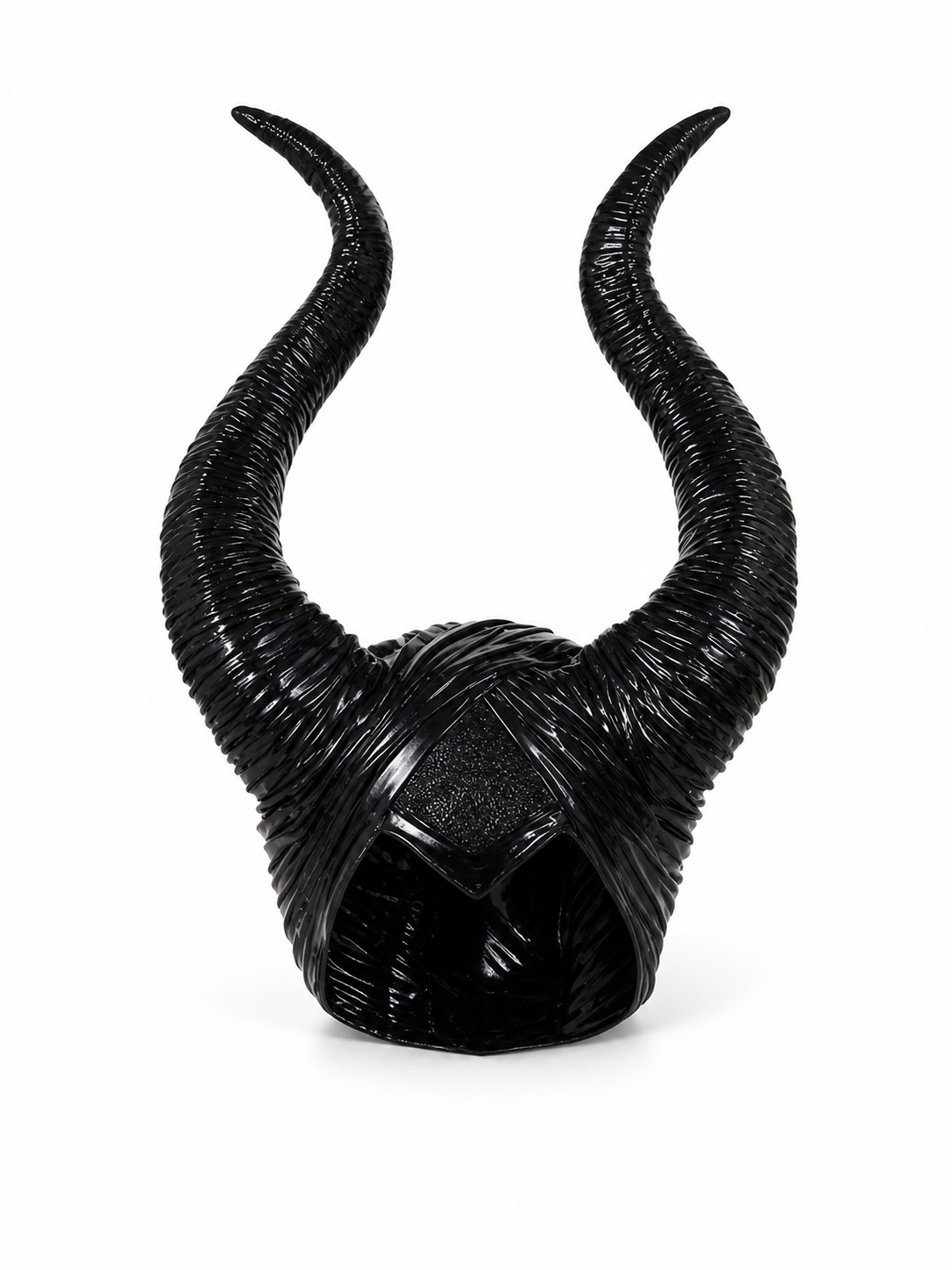 Black Headpiece with Two Curved Horns