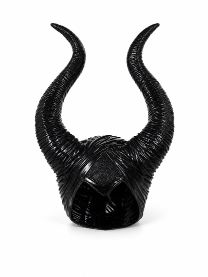 Black Headpiece with Two Curved Horns