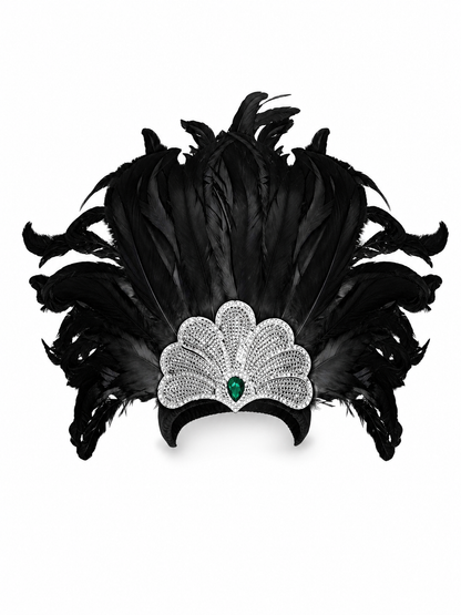 Feather and Bead Headpiece for Masquerade
