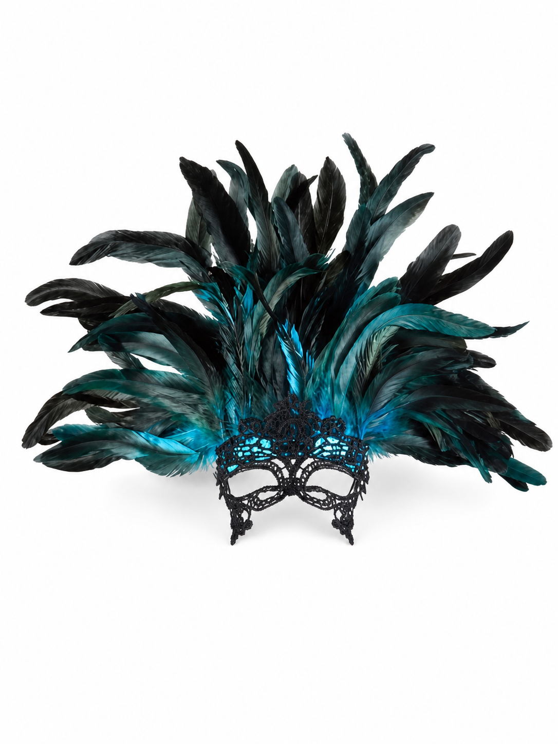 Carnival Feather Headpiece with Mask