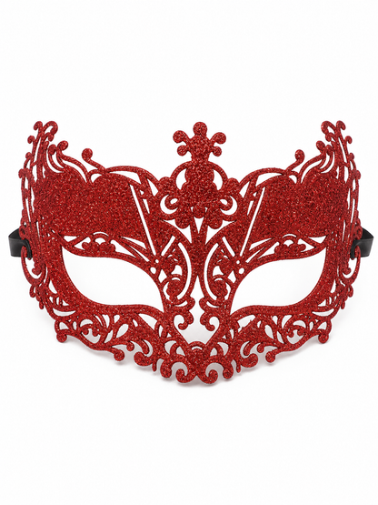 Red Glitter Masquerade Eye Mask