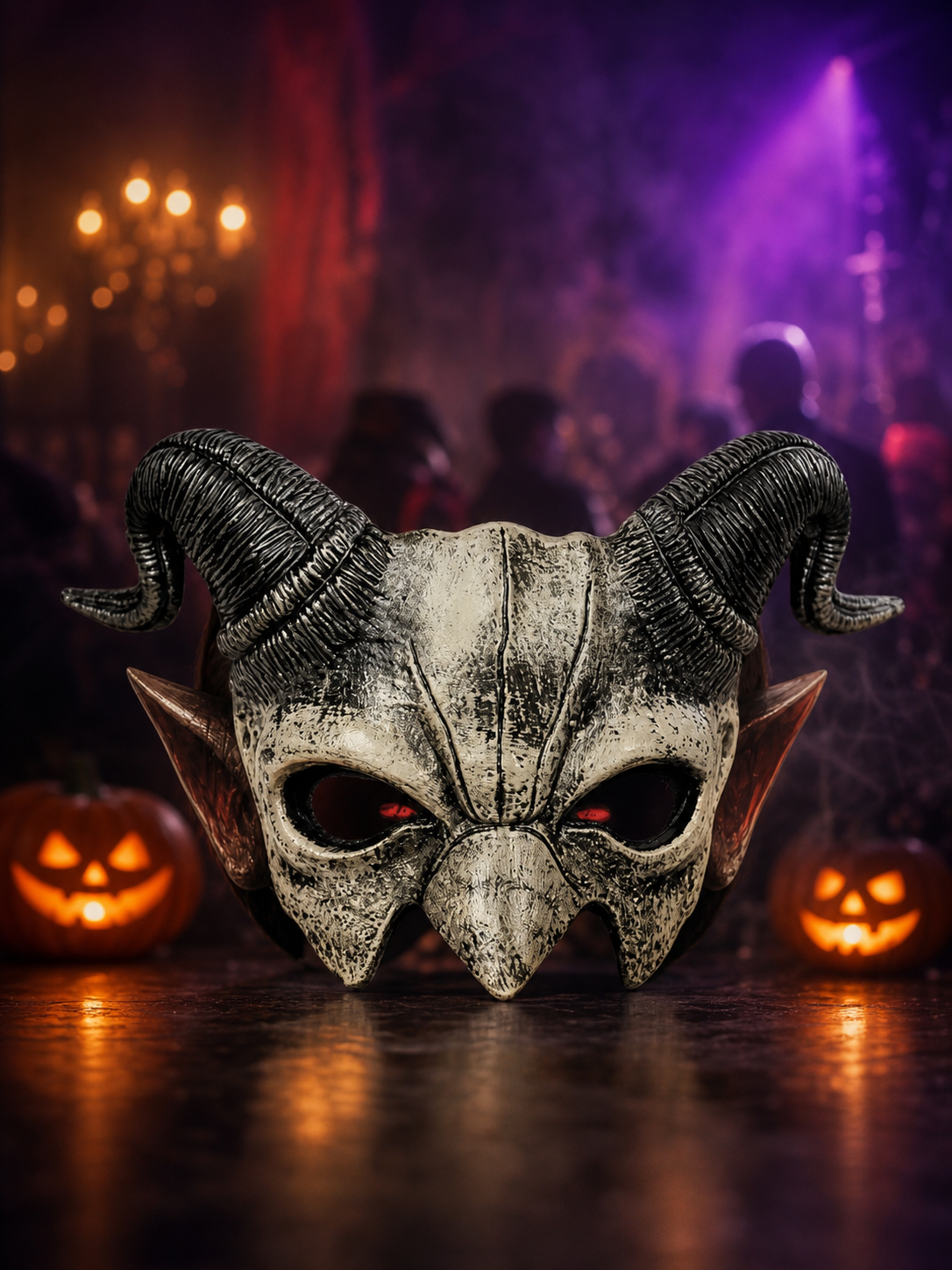 Demonic Half Mask for Halloween, Cosplay, and Photo Shoots