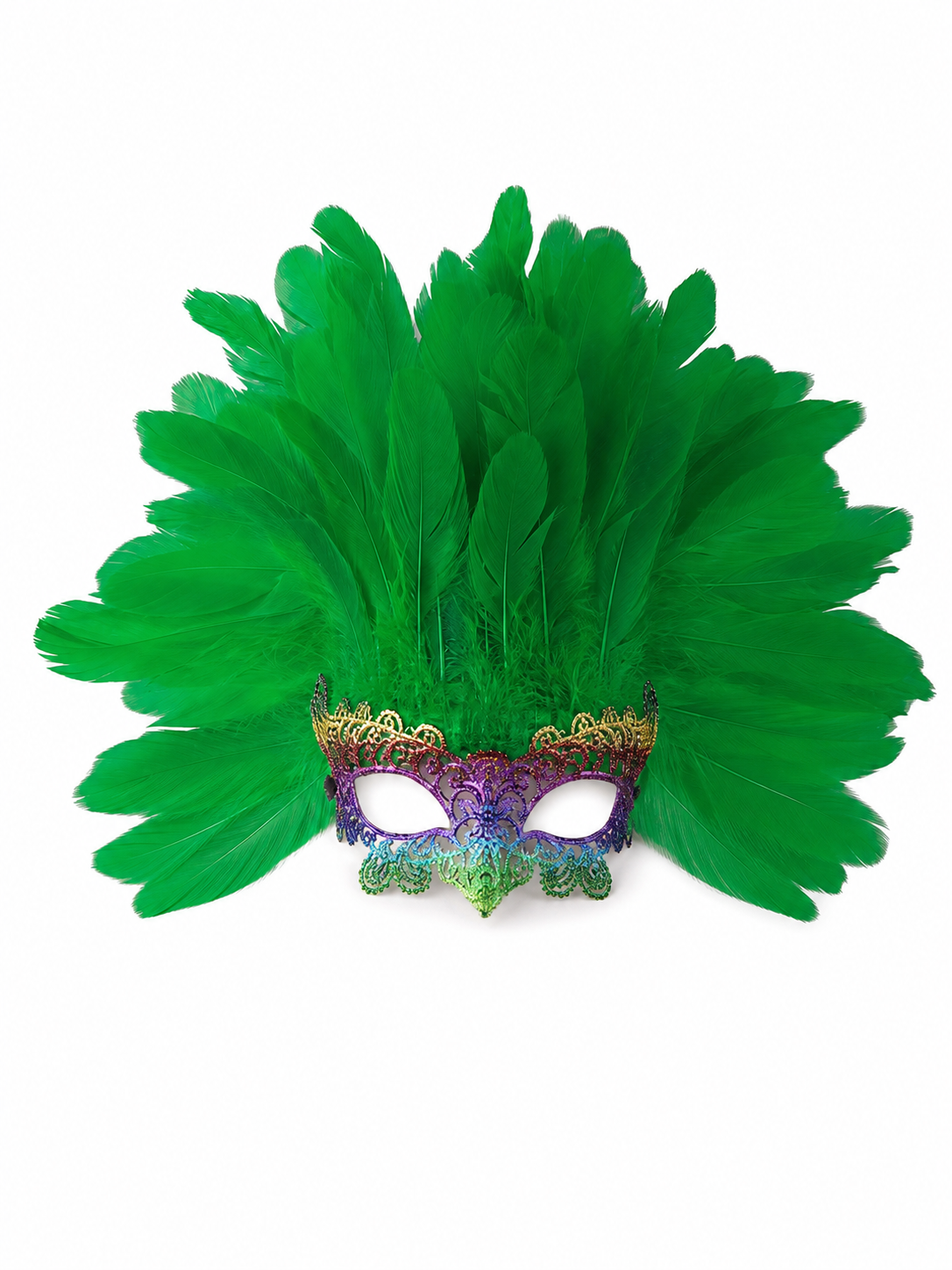 Carnival feather headdress with mask