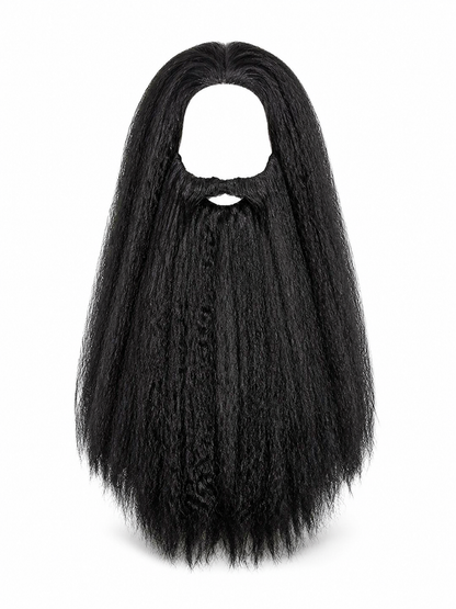 Black Wizard Wig and Beard for Halloween