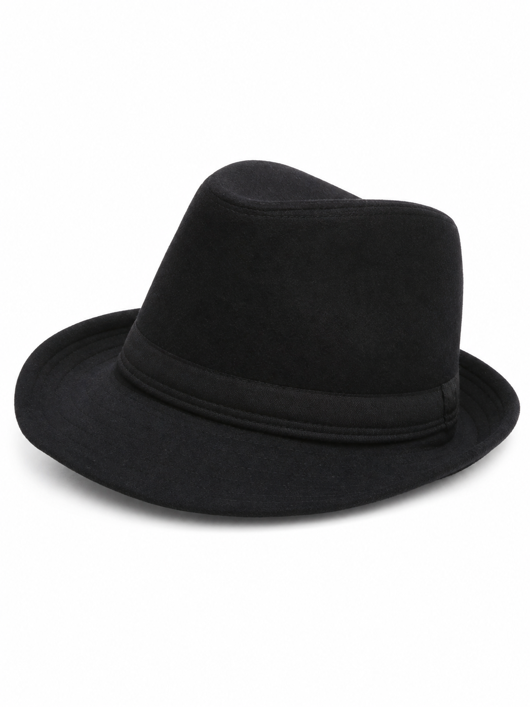 Black Carnival Fedora Hat with Wide Brim