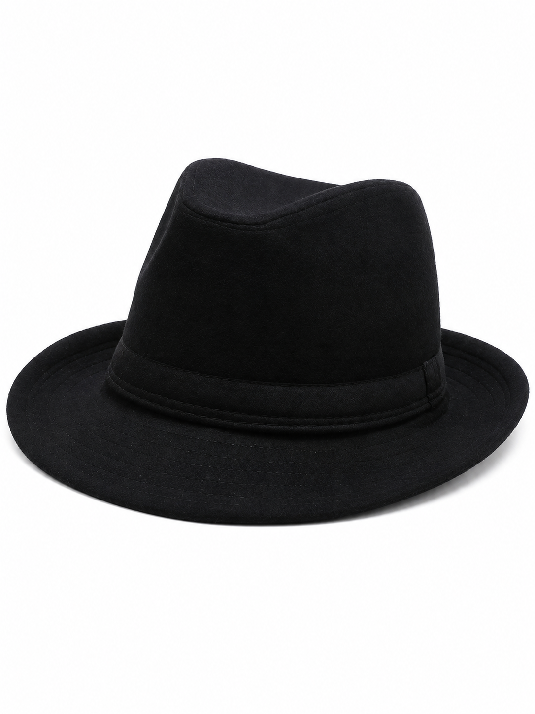 Black Carnival Fedora Hat with Wide Brim