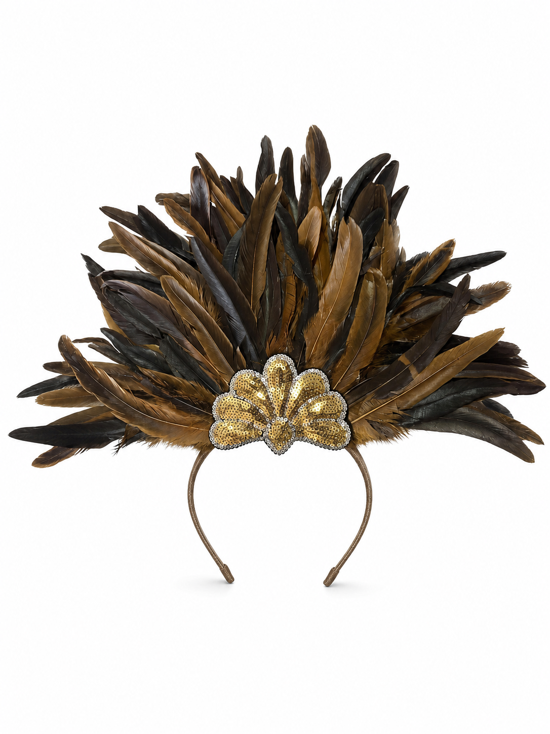 Sequined Feather Headpiece for Masquerade