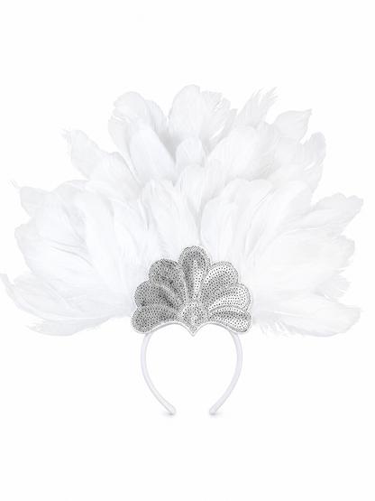 Carnival Headdress with White Feathers