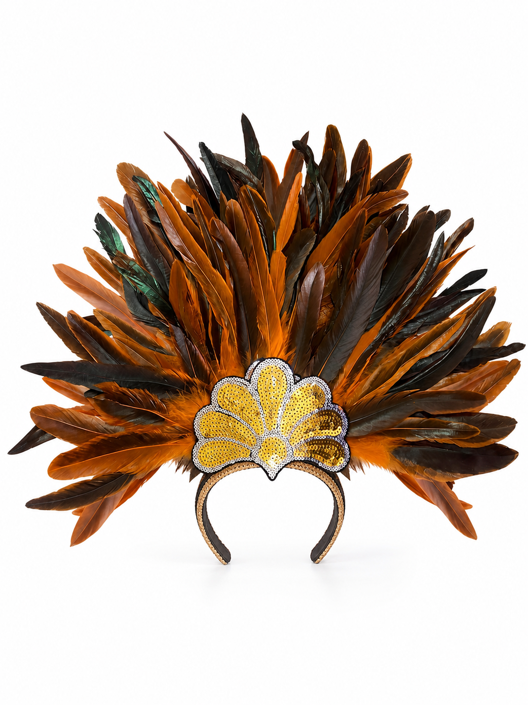 Carnival Headpiece with Orange Feathers