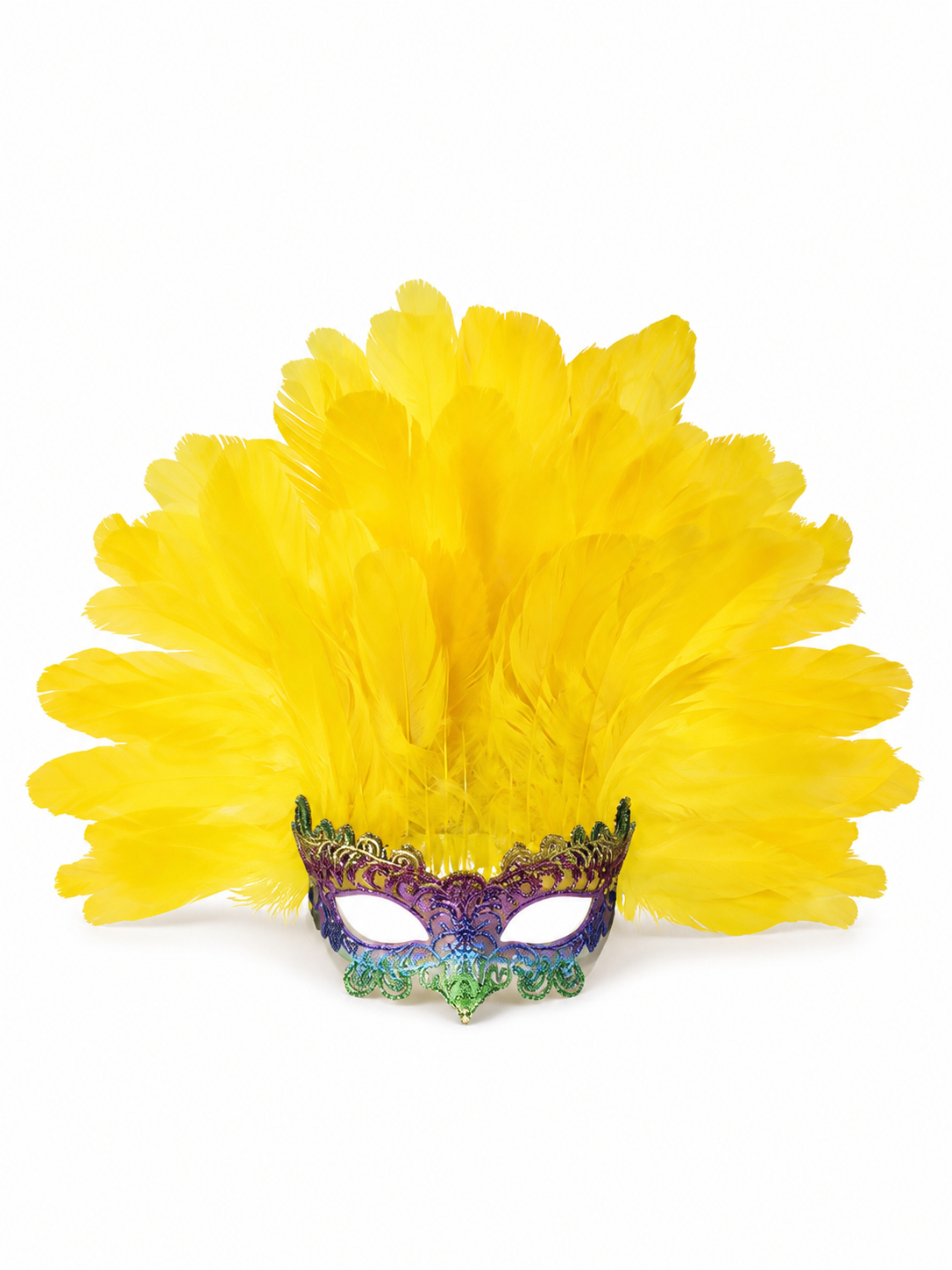 Carnival headpiece with yellow feathers