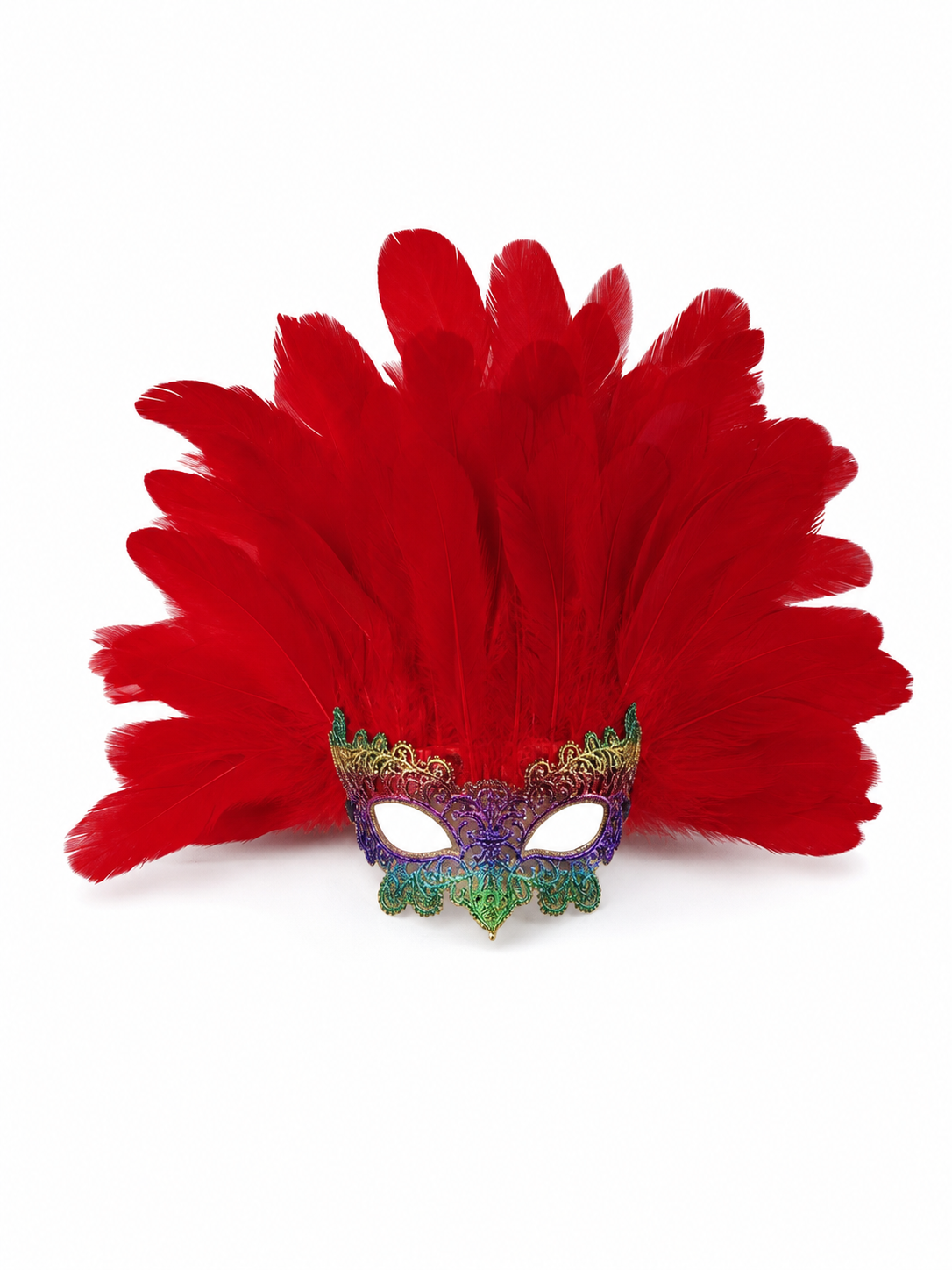 Carnival Headpiece with Red Feathers