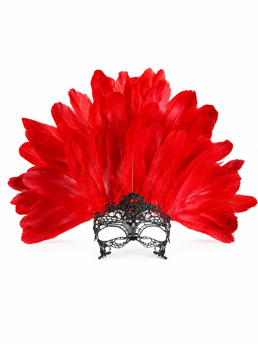 Carnival Headpiece with Red Feathers