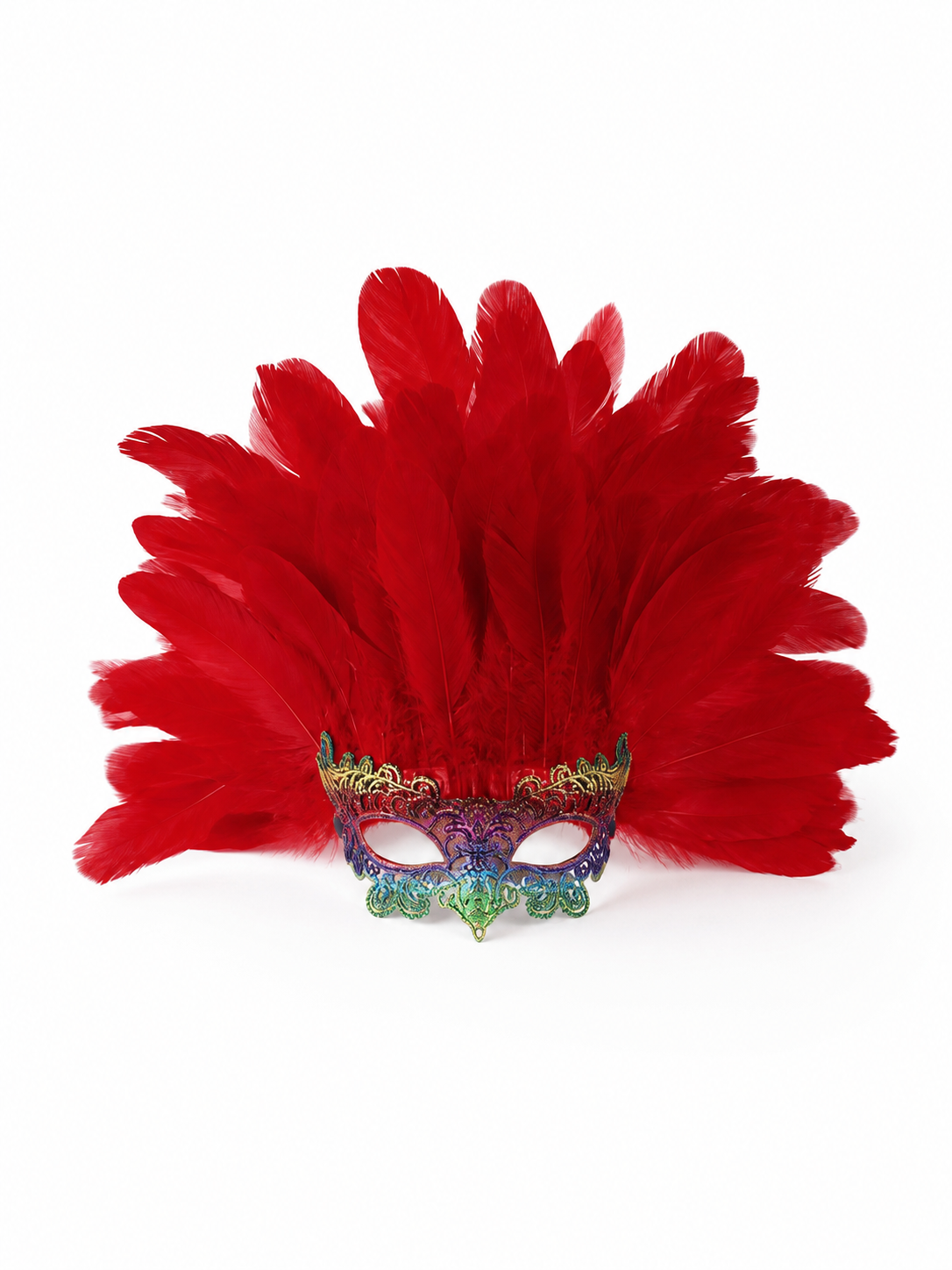 Carnival Headpiece with Red Feathers