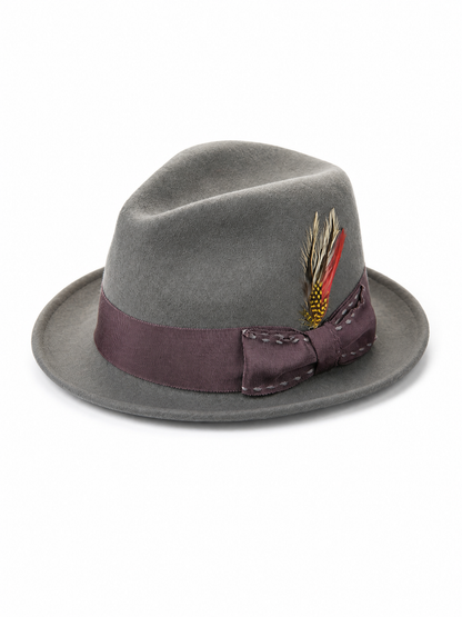 Carnival Fedora Hat with Feathers for Masquerade