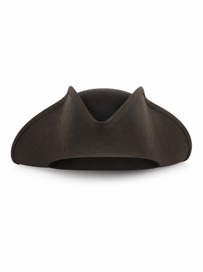 Children's Pirate Hat, Wide Tricorn Costume Accessory in Dark Brown to Black for Dress-Up Play and Pirate-Themed Parties