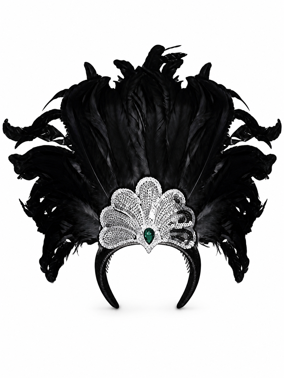Feather and Bead Headpiece for Masquerade