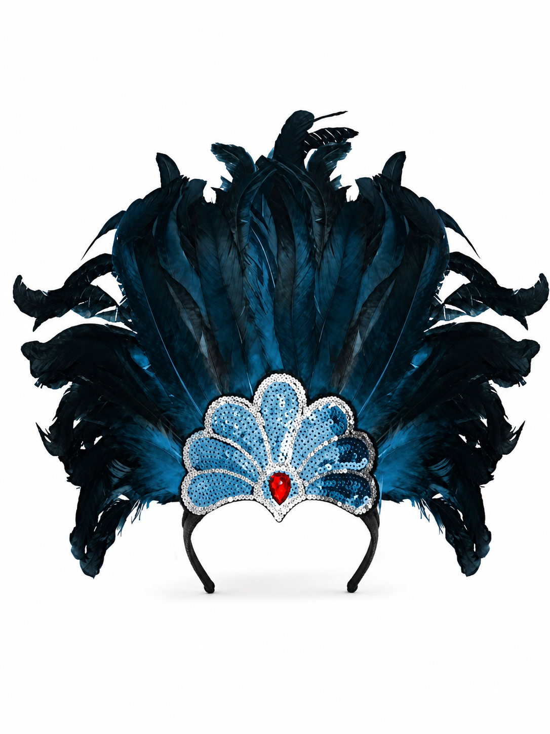 Carnival Feather and Bead Headpiece