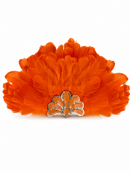 Carnival Headpiece with Orange Feathers