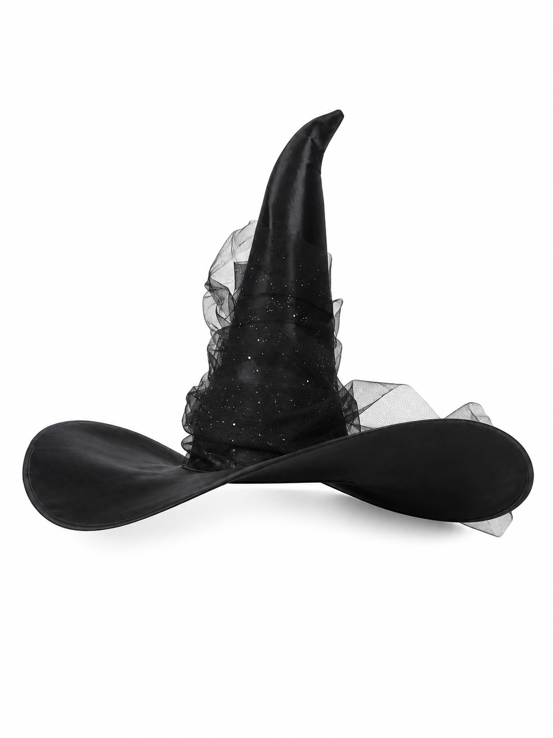 Witch carnival hat with mesh decoration