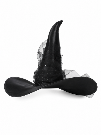 Witch carnival hat with mesh decoration