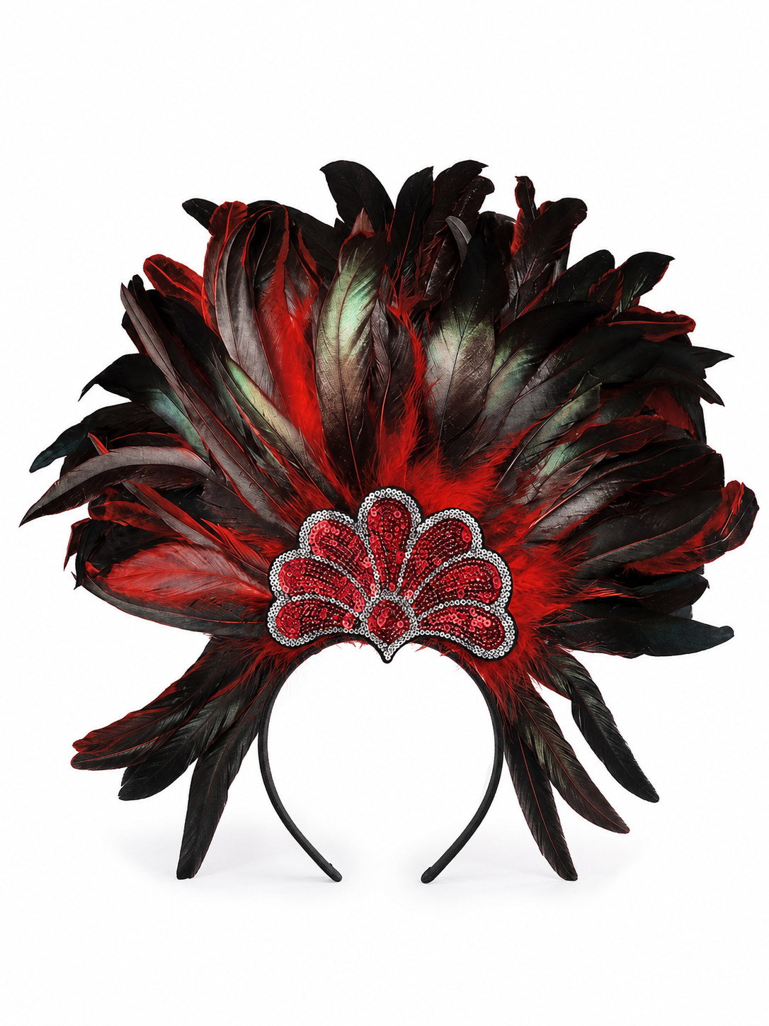 Red Feather Carnival Headpiece