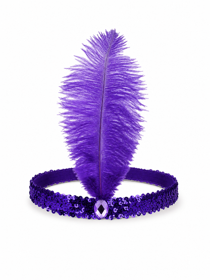 Feather and Sequin Headband for Carnival
