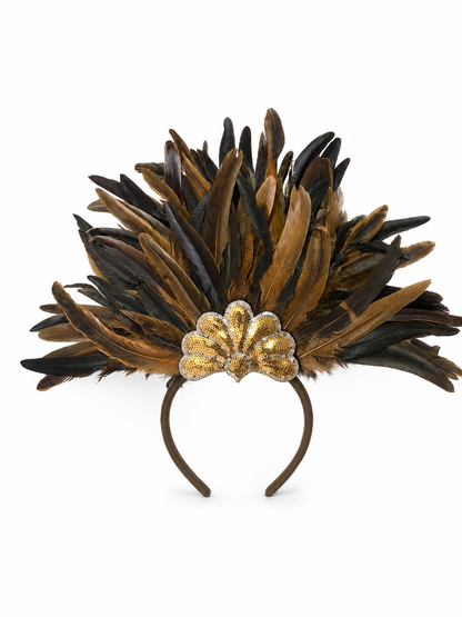 Sequined Feather Headpiece for Masquerade